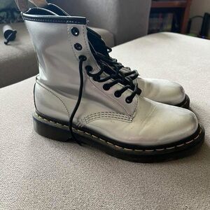 Dr. Martens Silver Combat Boots